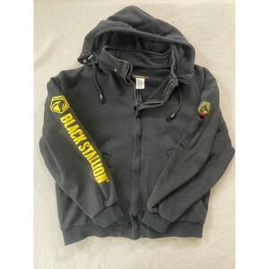 Black Stallion Mens X-Large Zip Hoodie Black FR Flame Resistant JF1331-BK Logo